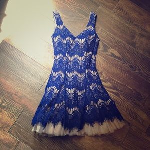 B. Darlin Blue & Cream Dress